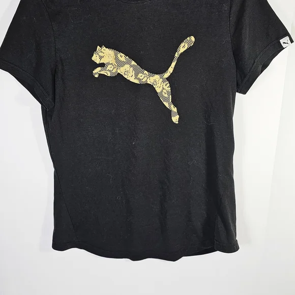 Puma Black‎ T-Shirt with Gold Logo - Picture 2 of 4